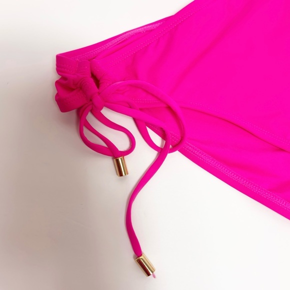 LA BLANCA UPF 50+ POP PINK WOMEN SWIMING SIDE TIE HIPSTER BIKINI BOTTOM NWT - Picture 5 of 5
